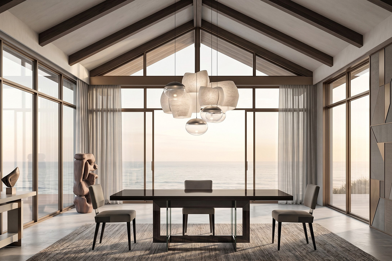 Blade Wood Base Dining Table
