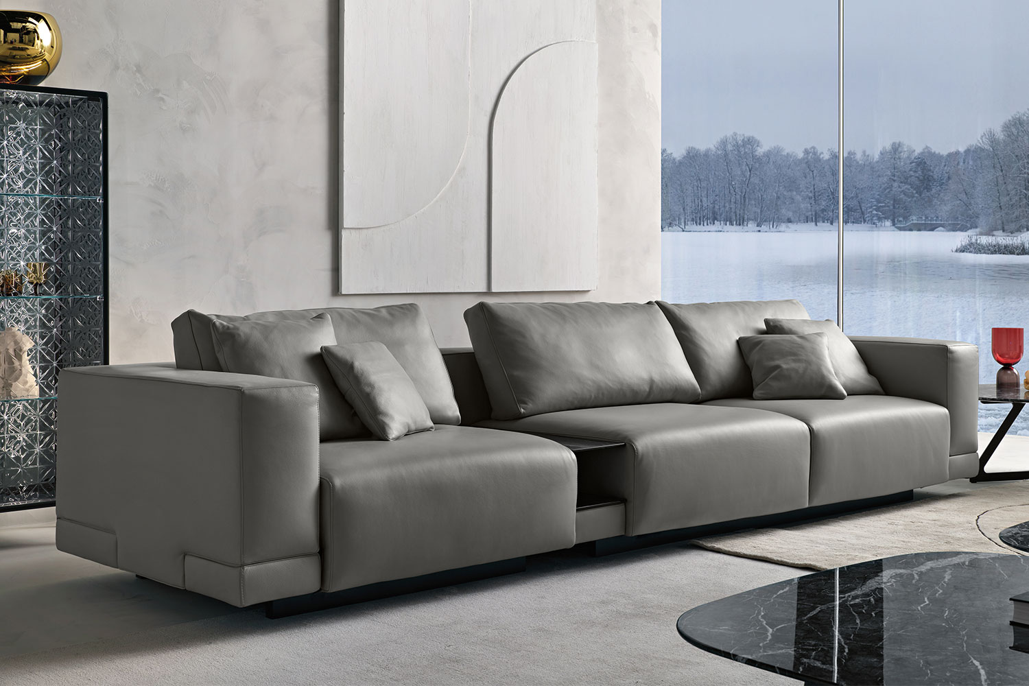 Carrara Sectional Sofa with Tray