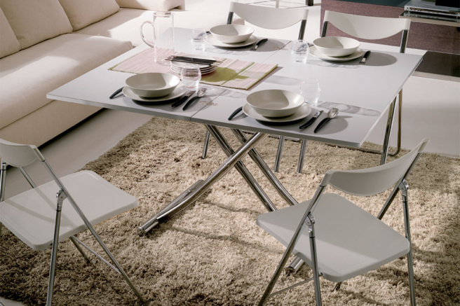Mondial Cr Transformable Coffee Table by Ozzio Italia | room