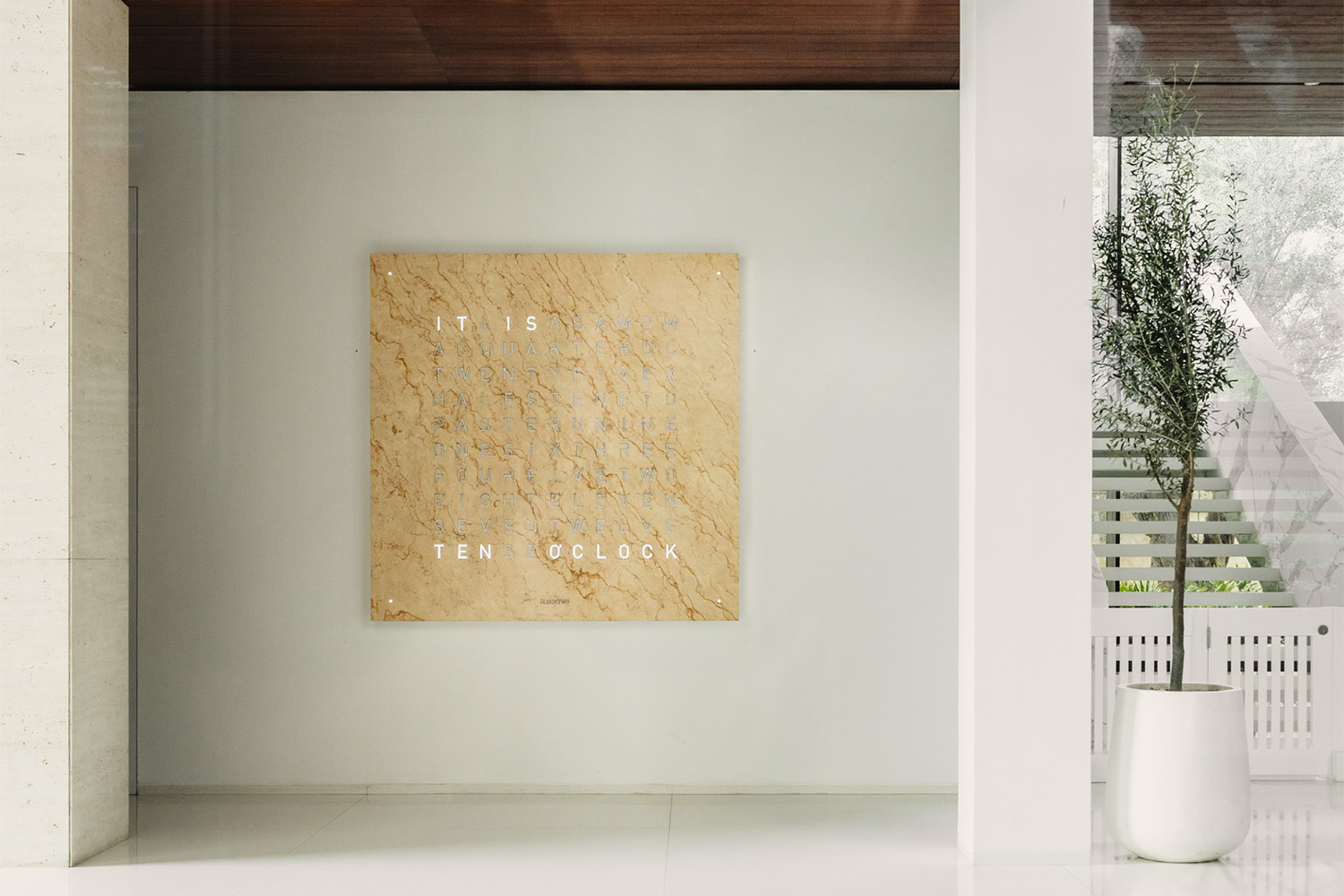 Earth 180 Creator's Edition Wall Clock by QLOCKTWO | room service 360°