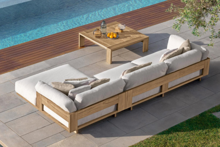 Argo Wood Sectional Sofa with Chaise Comp. B