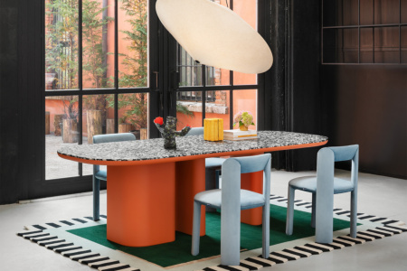 BonBon Triple Pedestal Dining Table