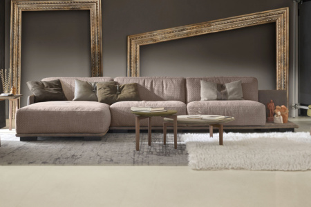 Border Sectional Sofa with Chaise and Shelf