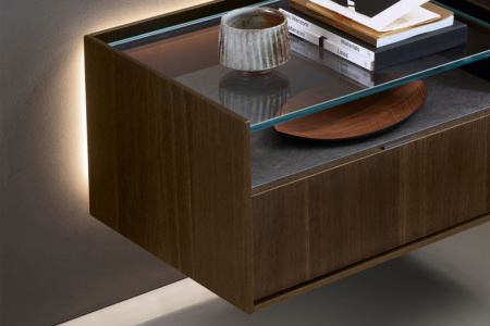 Cabaret Glass Wall-Mounted Nightstand