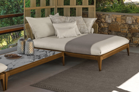 Cruise Teak J-Shape Sectional Sofa