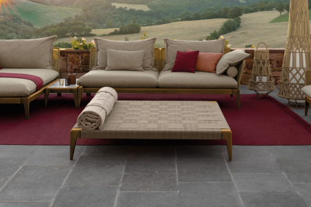 Cruise Teak Pouf
