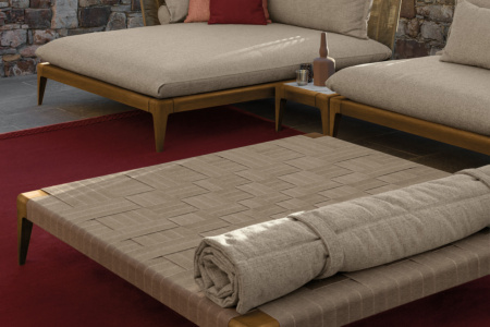 Cruise Teak Pouf