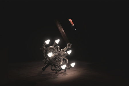 Fallen Chandelier Floor Lamp