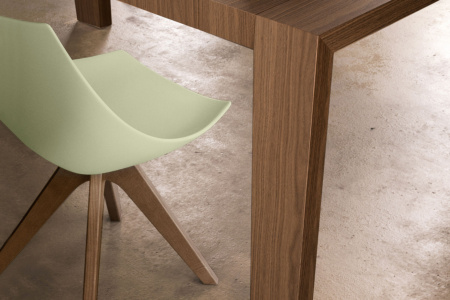 Gamma Dining Chair with Wooden Base