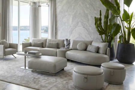 GMM Philly Angled Sectional Sofa with Table