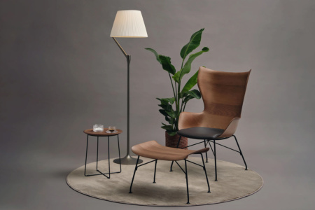 K/Wood Leather Lounge Chair