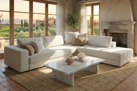 Kuba Plain Corner Sectional Sofa