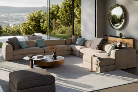 Mykonos J-Shape Sectional Sofa