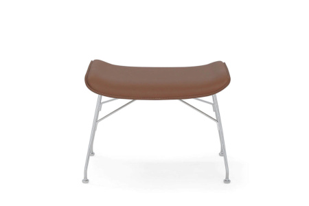 S/Wood Leather Footstool