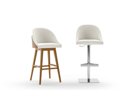 Shell Wood Bar Stool