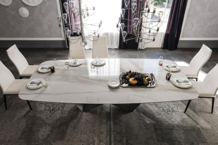 Skorpio Keramik Golden Calacatta Dining Table Quickship