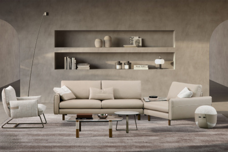 Summer Angled Sectional Sofa with Table