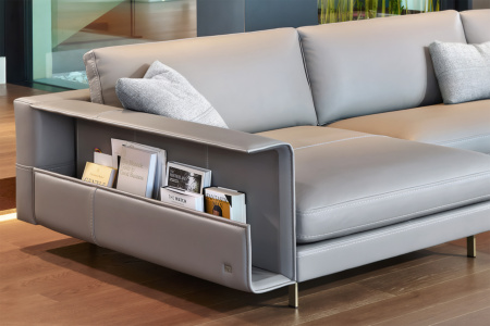 Vincent Sectional Sofa with Chaise and Bookrack