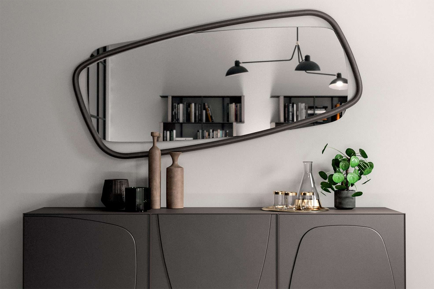 Golden Wood Mirror