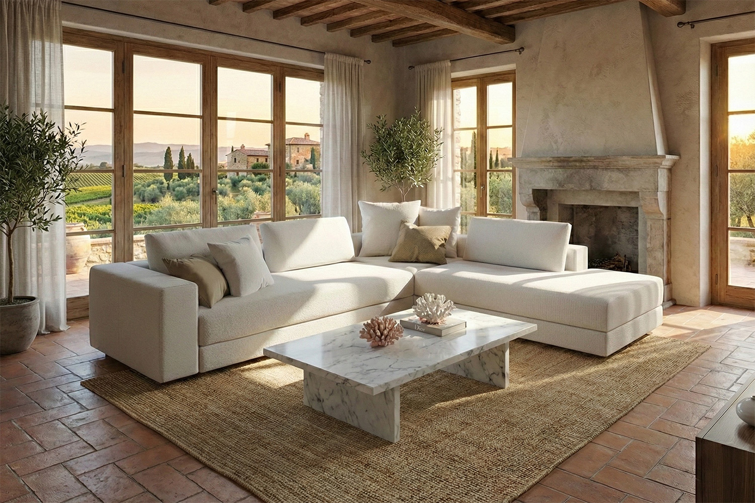Kuba Plain Corner Sectional Sofa