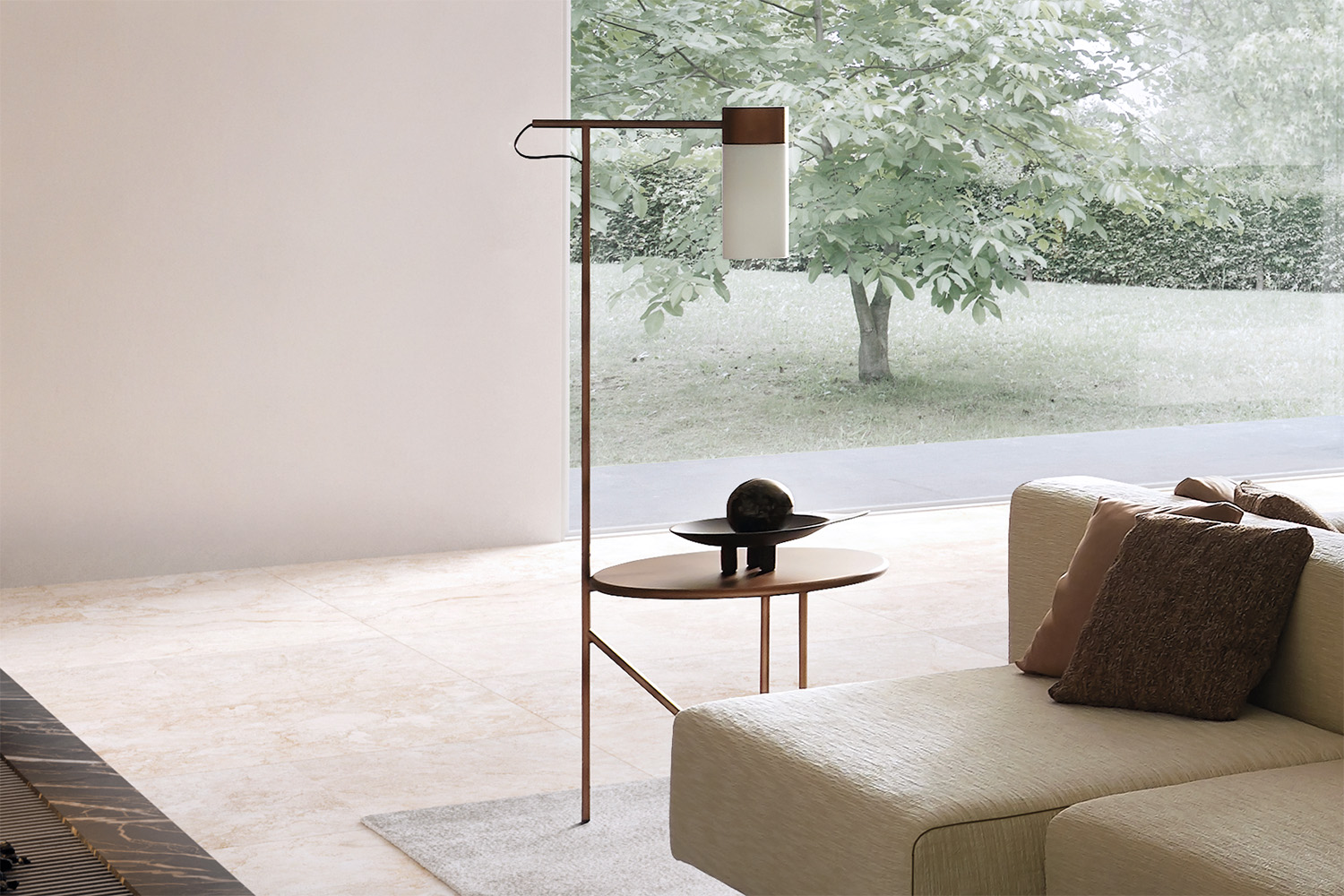 Lucignolo End Table with Lamp