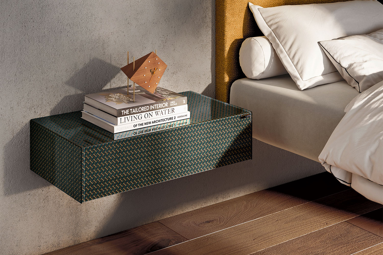 Materia 1070+1071 Wall Mounted Nightstand