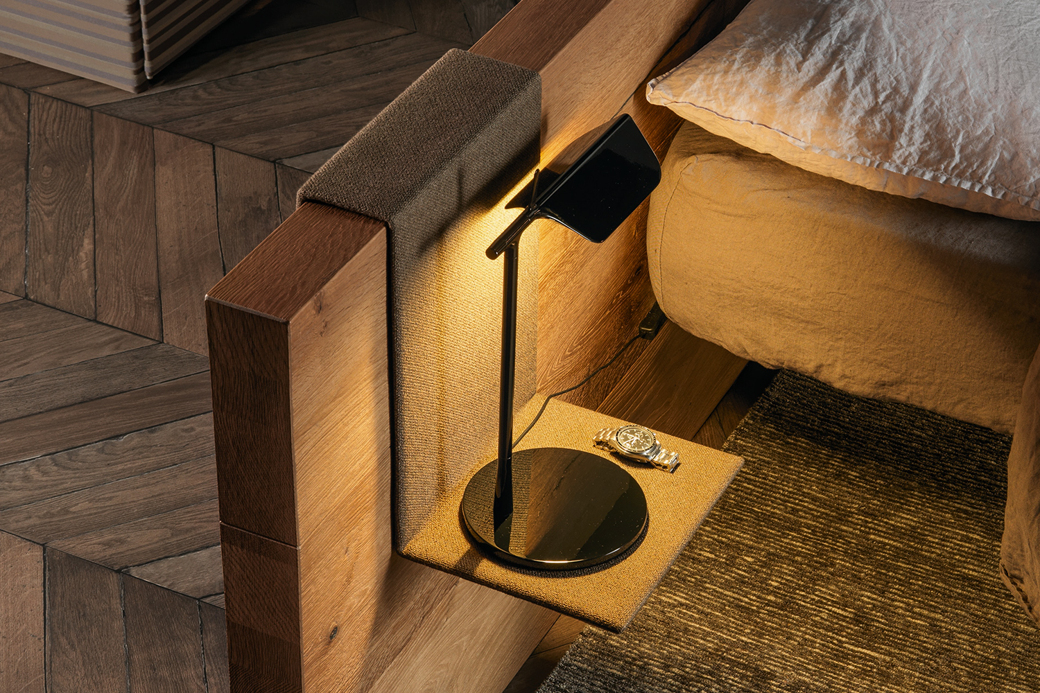Upholstered Shelf for Wooden Headboard