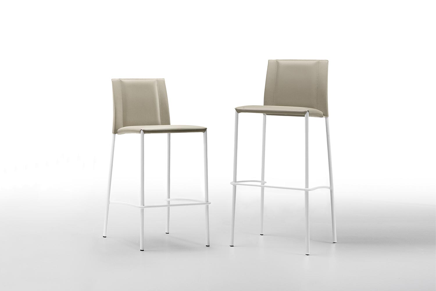 Silvy Hard Leather Bar Stool