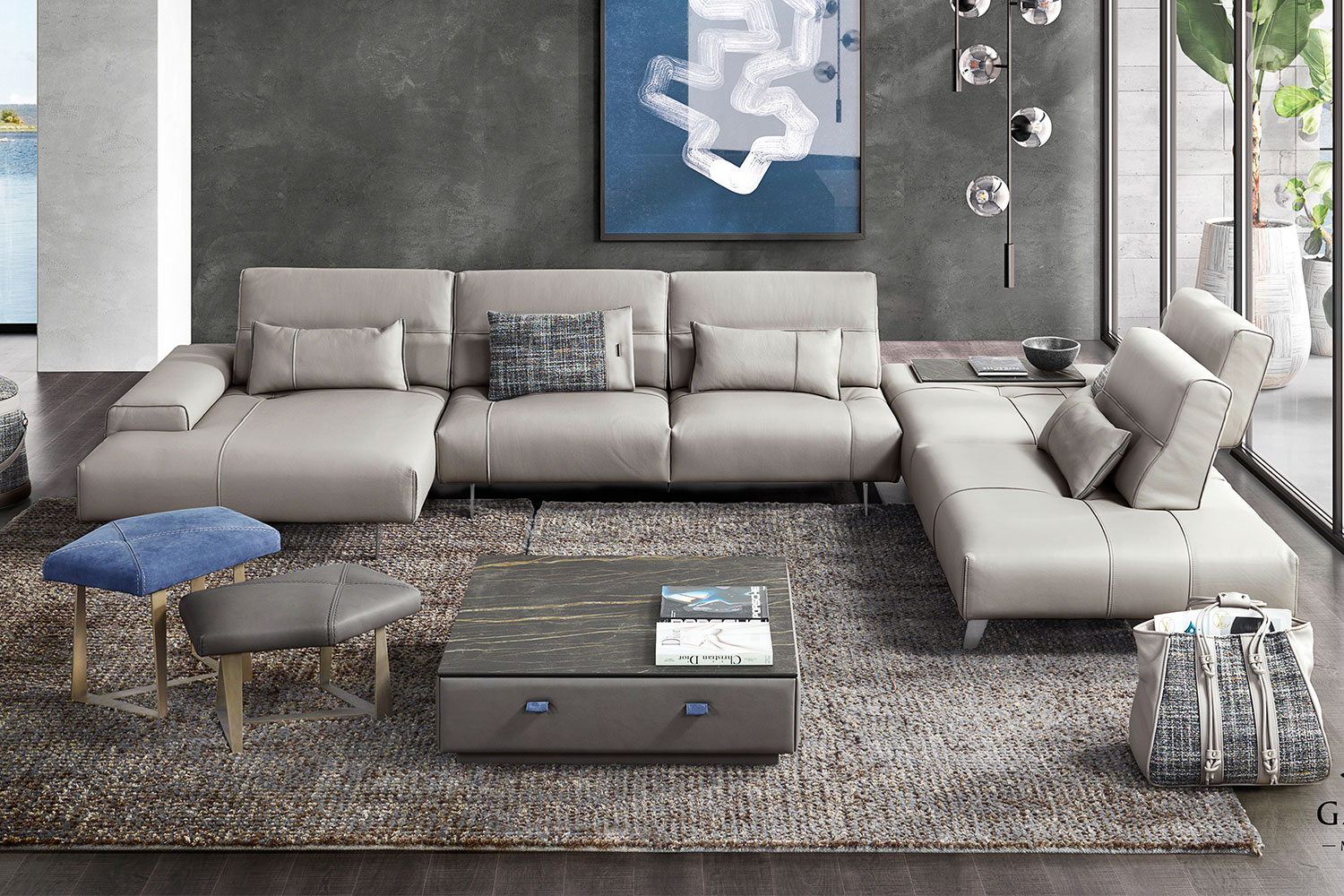 Smart J-Shape Sectional Sofa